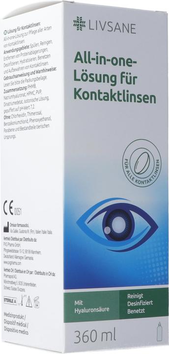 Produktbild Livsane All-in-one-Lösung für Kontaktlinsen (All in One Lösung, 360 ml)
