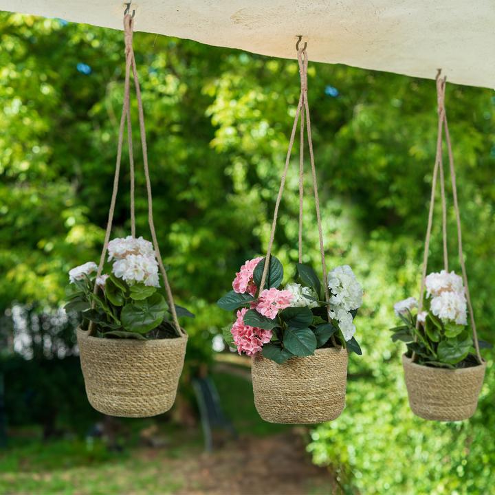 Produktbild Relaxdays 3x Seegras-Blumenampel (23.50 cm)