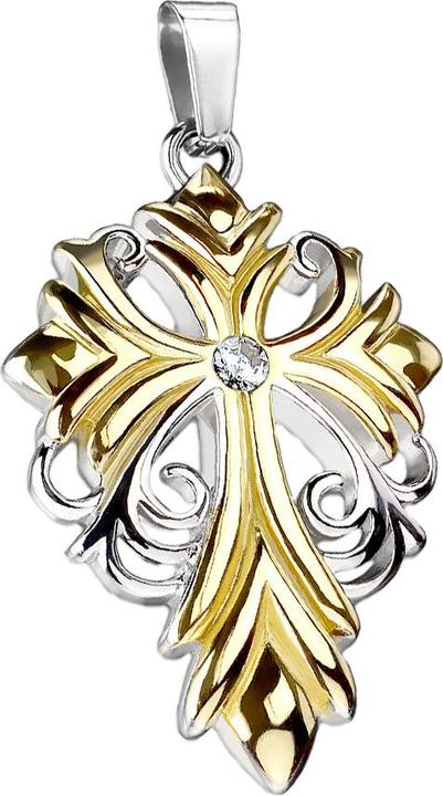 Immagine prodotto Star Piercing Ciondolo Croce Fiore placcato oro (Acciaio chirurgico 316L)