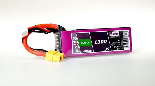 Produktbild Hacker LiPo Pack TF ECO-X 1300mAh 3S MTAG (11.10 V, 1300 mAh)