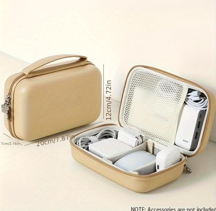 Actual product image Only-Bags.Store EVA leather laptop charger adapter organiser: hard-shell case for electronic accessories and
