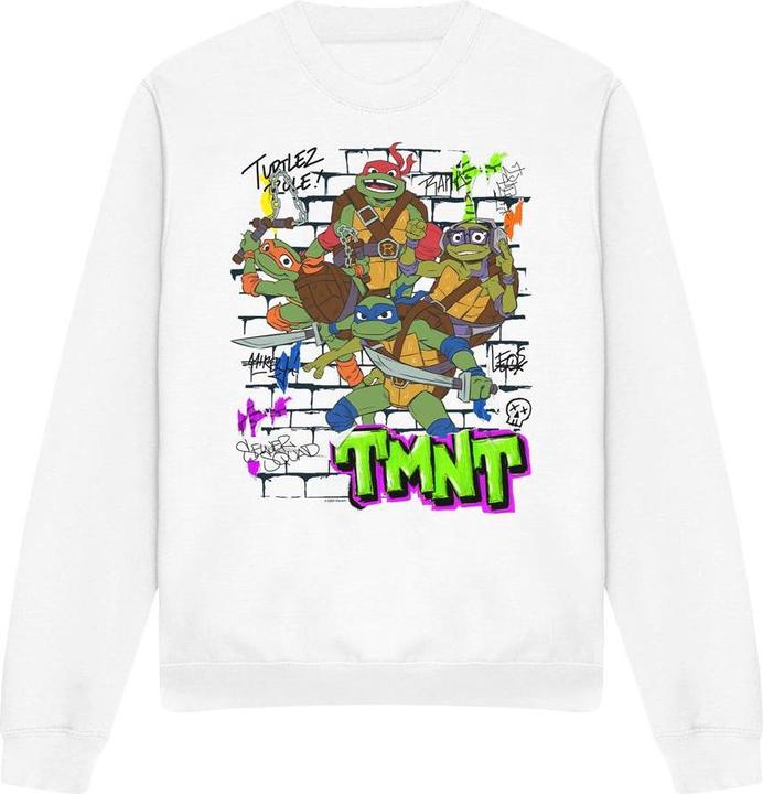 Actual product image Teenage Mutant NT Unisex Adult Brick Wall Poster Sweatshirt (XL)