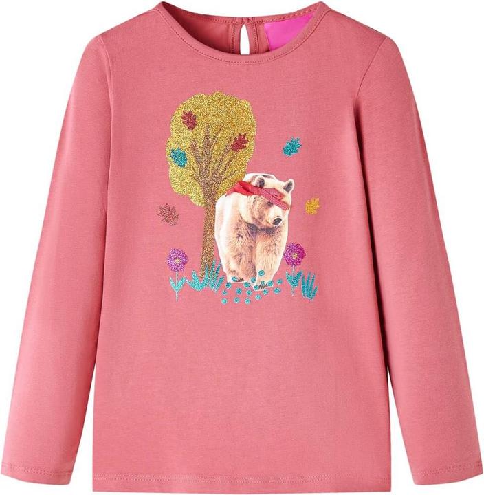 Actual product image VidaXL Children's long-sleeved shirt dusky pink 140,Material: 95 % cotton. 5 (140)
