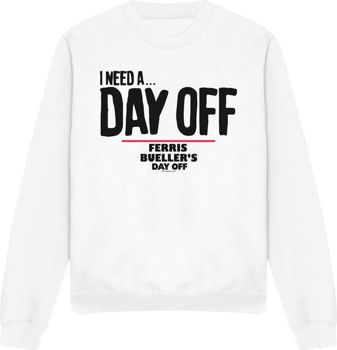 Actual product image Ferris Bueller´s Day Off Unisex Adult Ferris Bueller Needs A Day Off Sweatshirt (L)