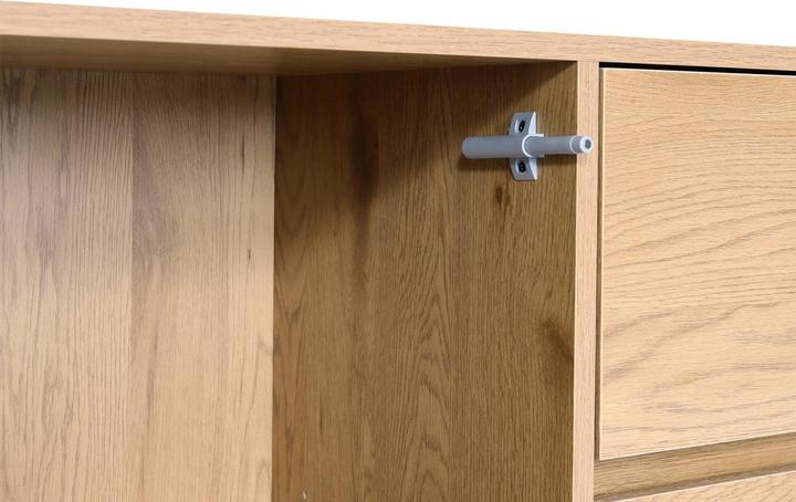 Produktbild Swisshandel24 Sideboard HWC-J78, Kommode Schrank Highboard Schublade, MDF Soft-Close 86x160x40cm Eiche-Optik (86 x 160 x 40 cm)