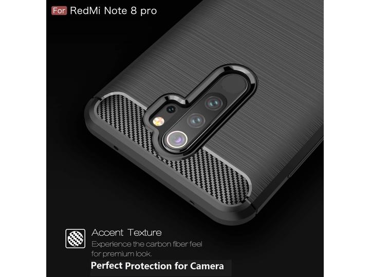 Produktbild Screenguard Xiaomi Redmi Note 8 Pro Hülle Carbon Brushed Soft TPU (Xiaomi Redmi Note 8 Pro)