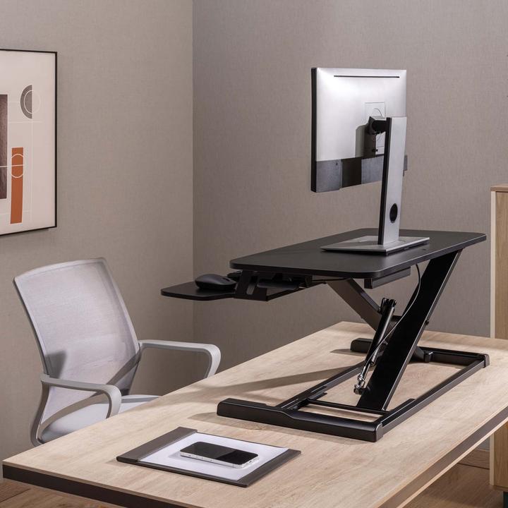 Image du produit Toboli Support PC Assis Debout 80x40cm Réglable Hauteur ergonomique Ordinateur portable Écran Bureau Poste