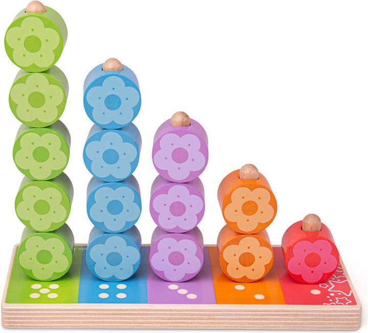 Immagine prodotto Bigjigs Gioco dei fiori impilabili in legno, 16 pezzi.