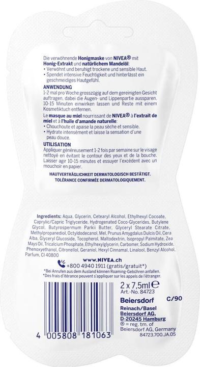 Produktbild NIVEA Verwöhnende Honigmaske (15 ml)
