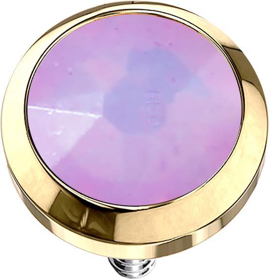 Image du produit Star Piercing Dermal Anchor doré à l'or fin avec opale rose (sans laiton, Acier chirurgical 316L)