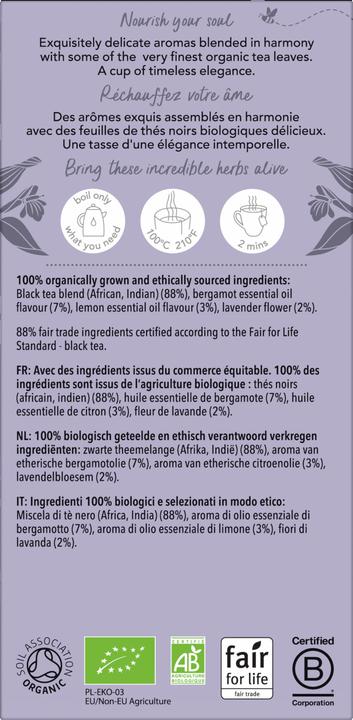 Valori nutrizionali e ingredienti Pukka Splendido Earl Grey (40 g)