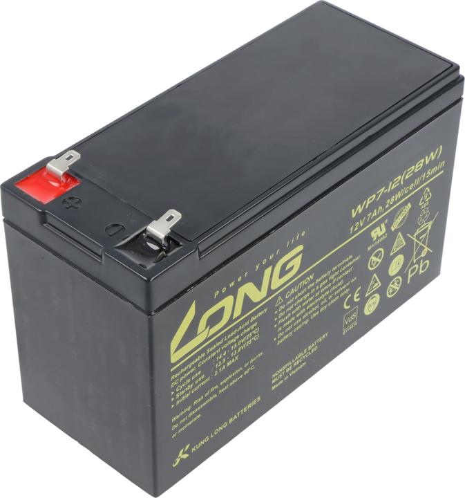 Image du produit Kung Long Batterie WP7-12 avec connecteur Faston 4,8mm (12 V, 7 Ah)