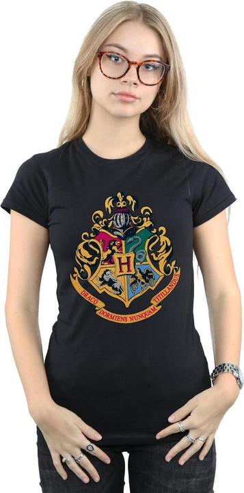 Actual product image Womens/Ladies Hogwarts Crest Gold Ink Cotton T-Shirt (S)