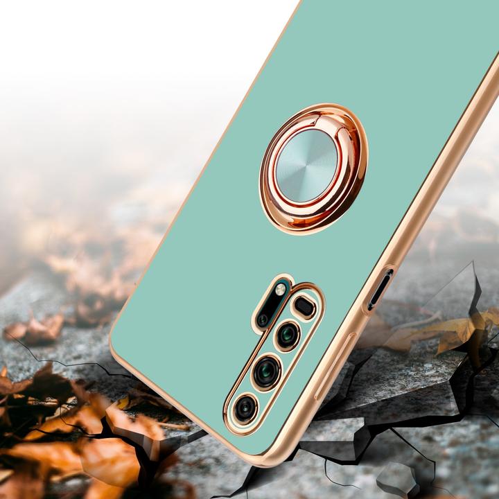 Productafbeelding Cadorabo Hoesje voor Honor 20 PRO in TPU met camerabescherming en ring LM089 Style (Honor 20 Pro)