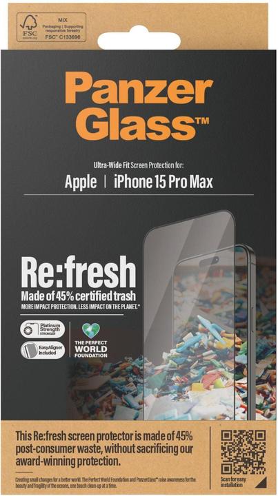 Image du produit PanzerGlass Re:fresh (1 pièce(s), Apple iPhone 15 Pro Max)