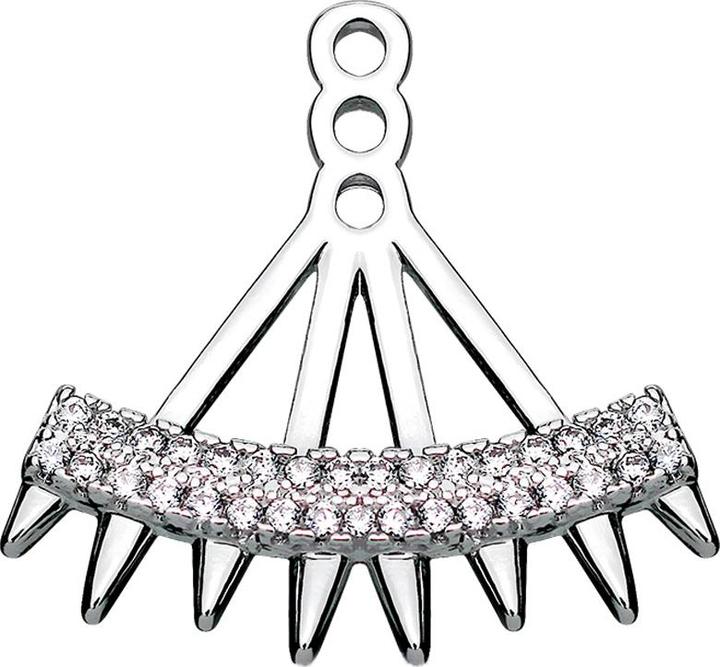 Produktbild Star Piercing Ohrring Ear Jacket silber mit Kristallen und Cones