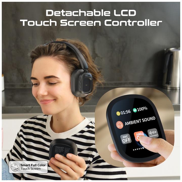 Actual product image ProMate VuTune ANC headphones with controller (ANC, 50 h, Wireless, Cable)