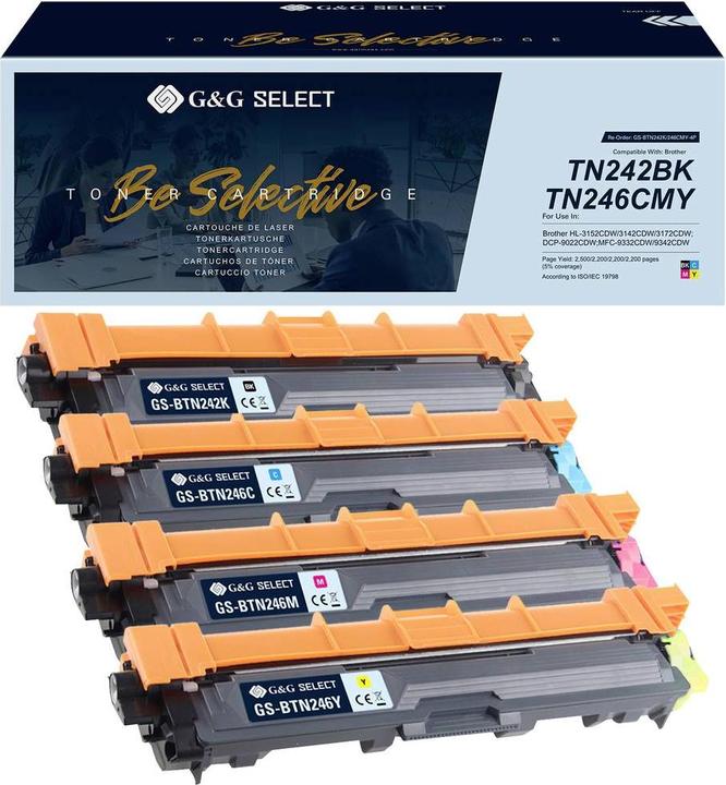 Actual product image G&G Toner replaces Brother TN-242BK/TN-246CMY Compatible Combi-Pack Black, Cyan, Magenta, Yellow TN-