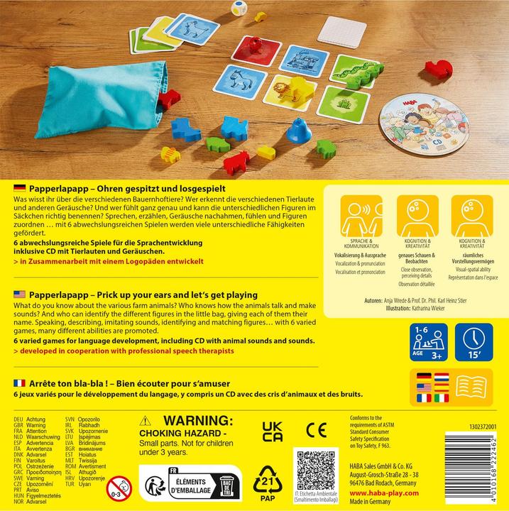 Nährwerte und Zutaten Haba Papperlapapp (Deutsch, Französisch, Italienisch, Englisch)