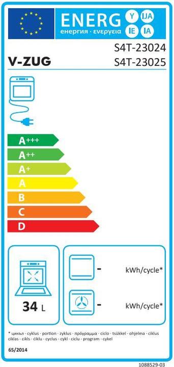 Energy Label V-Zug 2302500003