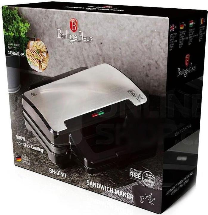 Actual product image BerlingerHaus ELECTRIC. 900 W Toaster SANDWICHER FACTORY BH-9140