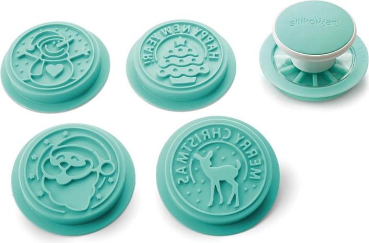 Actual product image Silikomart Xmas Stamp Set 4 Silicone Mould