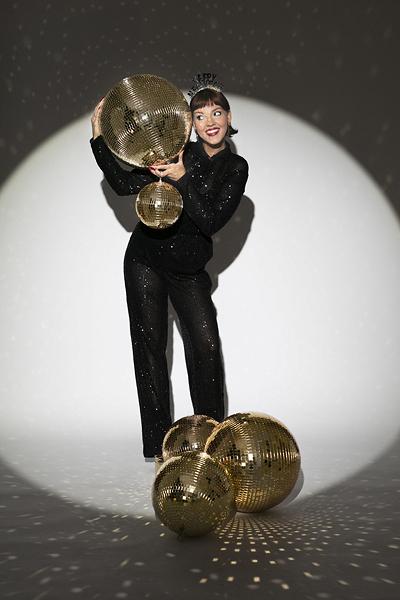 Actual product image Partydeco Partyaccessoire Discokugel Gold, 30 cm