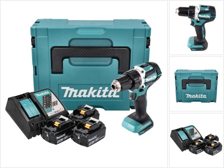 Produktbild Makita DDF 484 RT3J Akku Bohrschrauber 18 V 54 Nm Brushless + 3x Akku 5,0 Ah + Ladegerät + Makpac (Akkubetrieb)