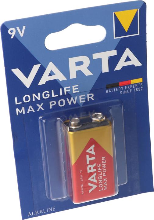 Actual product image Varta 4722 Longlife Max Power 9V-Block, 9V Batterie ideal für Rauchmelder, Rauchwarnmelder (1 pcs., 9V Block, 580 mAh)