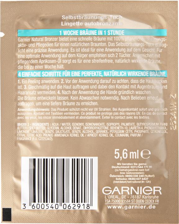 Produktbild Garnier Ambre Solaire Natural Bronzer (Selbstbräunungstuch, 5.60 ml)