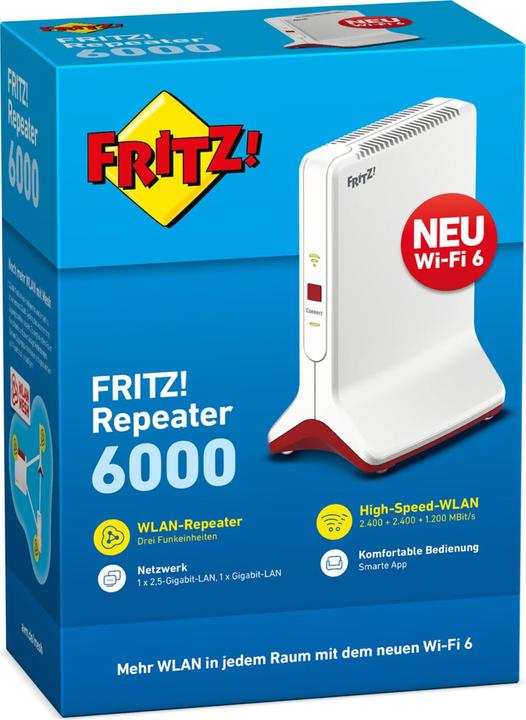 Produktbild AVM FRITZ!Repeater 6000 (2400 Mbit/s, 1200 Mbit/s)