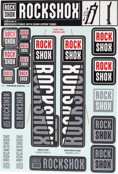 RockShox Fork Decal Kit, 35mm Forks MY18 white