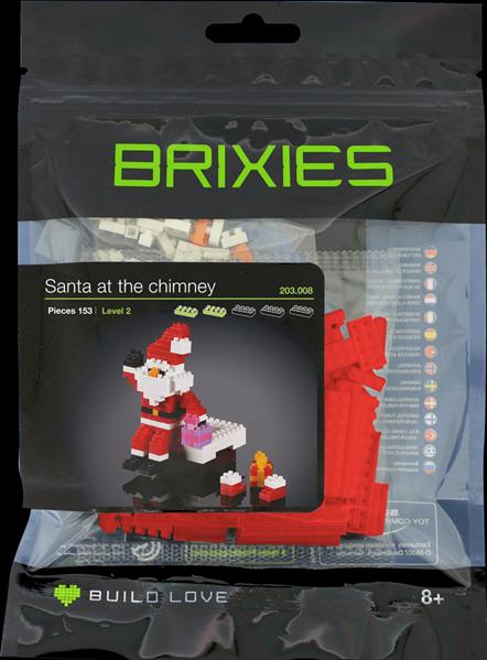 Actual product image Brixies Santa Claus on chimney