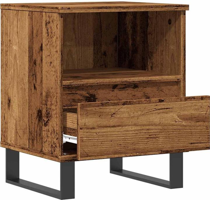 Image du produit VidaXL Table de chevet Rangement de nuit Commode de nuit Console de chevet aspect bois ancien (40 x 35 x 50 cm)