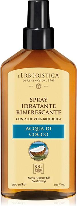 Immagine prodotto L'Erboristica di Athena's Spray idratante naturale all'acqua di cocco e aloe vera 200ml (Lozione corpo, 200 ml)
