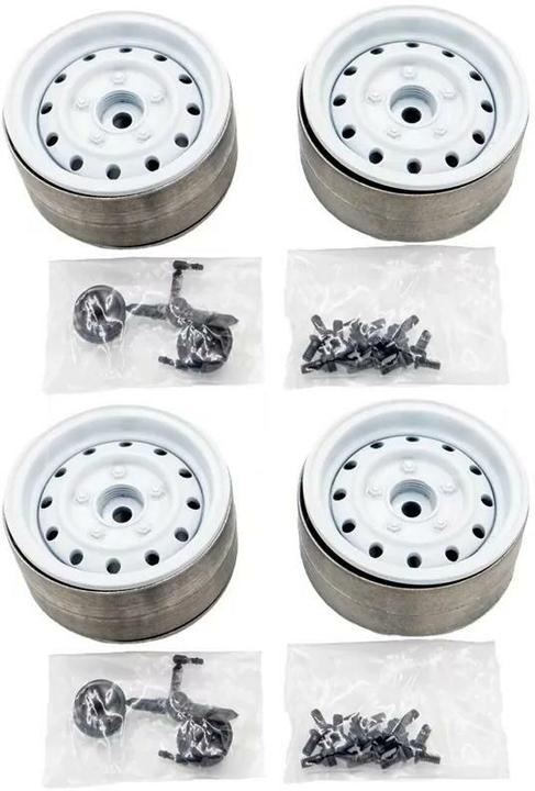 Immagine prodotto Hobbytech Cerchi 1.9" Metal Beadlock Classic 1 Bianco, 4