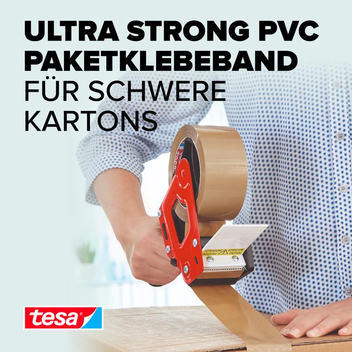 Produktbild tesa tesapack ULTRA STRONG Paketklebeband - PVC Packband für festes Verpacken und sicheres Bündeln (50 mm)