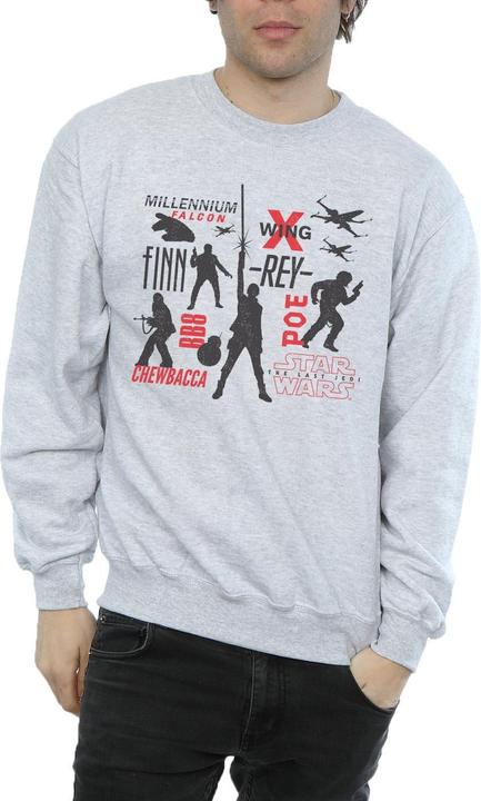 Actual product image Star Wars Mens The Last Jedi Rebellion Silhouettes Sweatshirt (L)