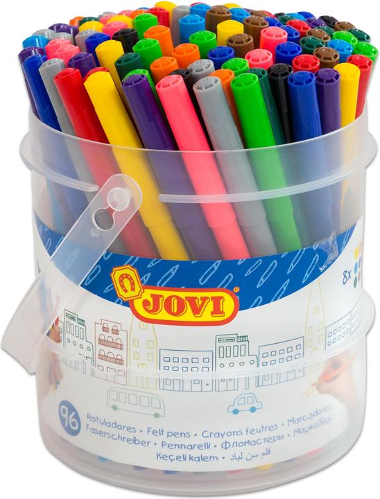 Actual product image Jovi Thin felt tip pens in round box (Multicoloured, 1 x)