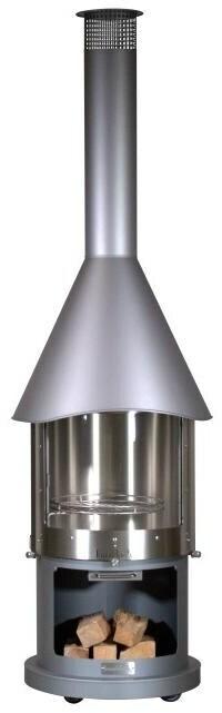 Immagine prodotto Buschbeck Barbecue a carbonella in acciaio inox camino Melbourne grigio chiaro rotondo