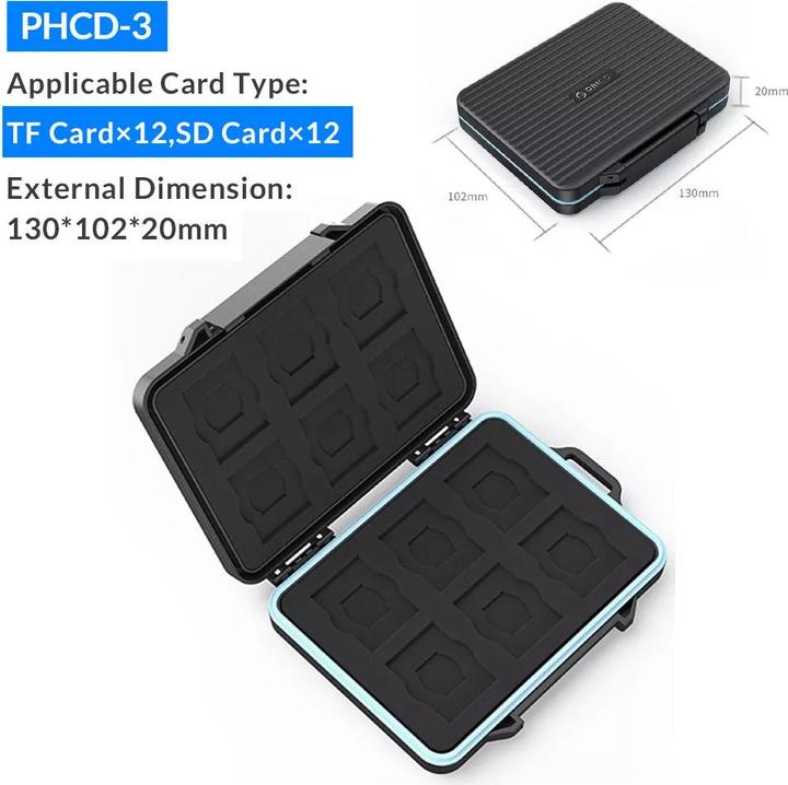 Produktbild Only-Bags.Store Speicherkartenhülle Micro SD Card Storage Holder Case Waterproof Soft Lining for HDD/CF/SD Card