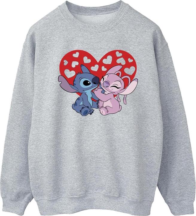 Actual product image Disney Womens/Ladies Lilo & Stitch Hearts Sweatshirt (XXL)