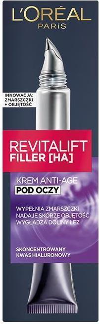 Produktbild L'Oréal Paris L'Oréal Revitalift Filler (HA) eye cream 15ml (Gel, 15 ml, Tag + Nacht)