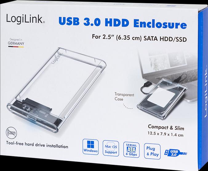 Produktbild LogiLink Festplattengehäuse 2,5", HDD/SSD, USB 3.0, werkzeuglos (2.5")