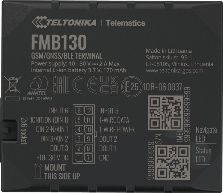 Image du produit Teltonika FMB130 Tracker GPRS/GNSS avec configuration d'entrée flexible Gestion de flotte