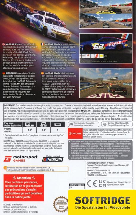 Actual product image Motorsport Games NASCAR Rivals (Switch, DE)