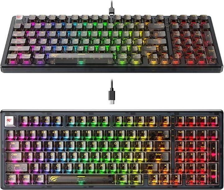 Havit Mechanical Gaming Keyboard KB875L Transparent (US, Kabelgebunden)