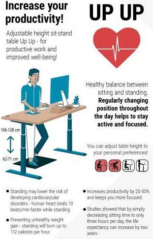 Produktbild Up Up Height-adjustable table Loki Black