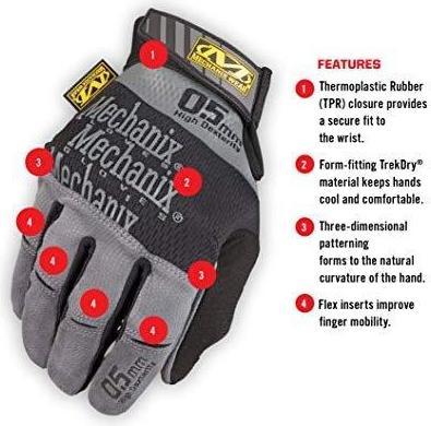 Produktbild Mechanix Wear Gloves Mechanix Specialty Hi-Dexterity size 0.5 10 / L. 0.5mm thick palm. Velcro, artificial leather (L)