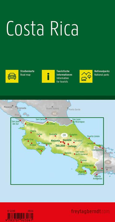 Image du produit Costa Rica, carte routière, 1:400.000, freytag & berndt